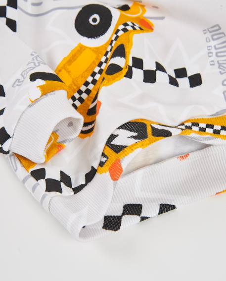 Sweat garçon en molleton à imprimé voitures Blanc 4 - vertbaudet enfant 