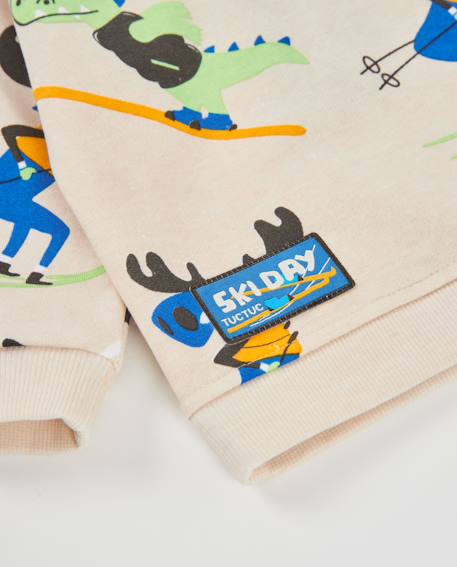 Sweat en molleton pour bébé garçon avec imprimé ski Blanc 4 - vertbaudet enfant 