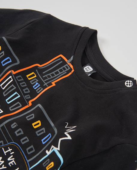 T-shirt bébé garçon manches longues en jersey à motif urbain Noir 3 - vertbaudet enfant 