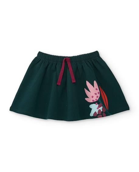 Ensemble fille en molleton avec sweat floral et jupe assortie Rouge 3 - vertbaudet enfant 