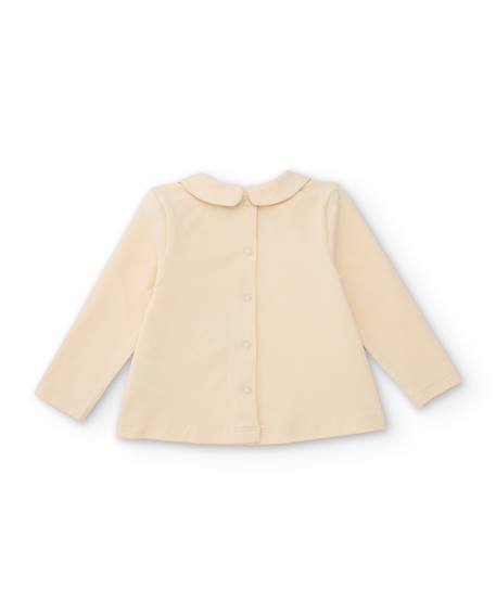 Ensemble pour bébé avec t-shirt en maille et pantalon à pois en tissu plat Blanc 3 - vertbaudet enfant 