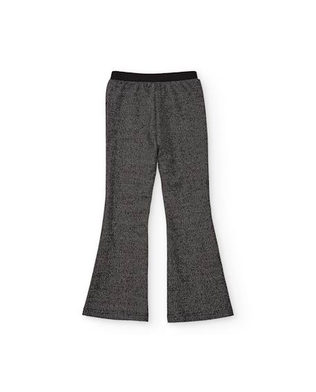 Pantalon fille évasé en tissu brillant Gris 2 - vertbaudet enfant 