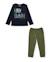 Ensemble garçon en maille avec t-shirt à sérigraphie urbaine et pantalon Bleu 1 - vertbaudet enfant 