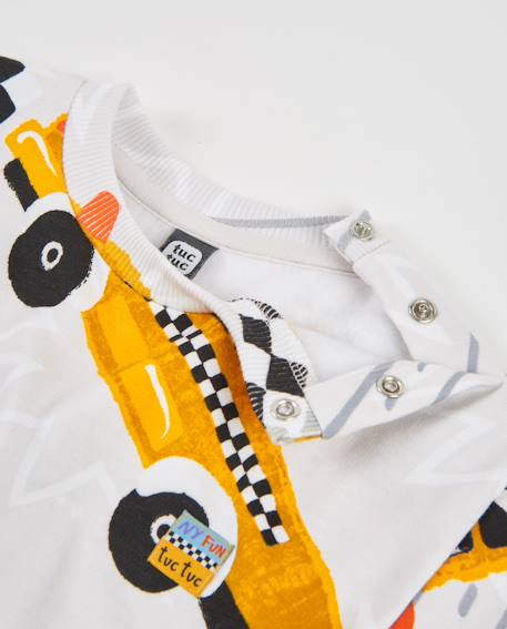 Sweat bébé garçon en molleton à imprimé voitures Blanc 3 - vertbaudet enfant 