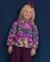 Sweat en molleton fille imprimé papillons à col rond Violet 1 - vertbaudet enfant 