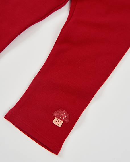 Legging bébé fille en molleton avec taille élastique et matière chaude Rouge 4 - vertbaudet enfant 