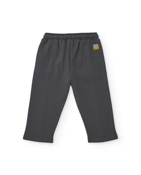 Ensemble garçon en molleton sweat à capuche et imprimé urbain Gris 5 - vertbaudet enfant 