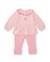Ensemble bébé avec blouse à volants en tissu plat et leggings en maille Rose 1 - vertbaudet enfant 