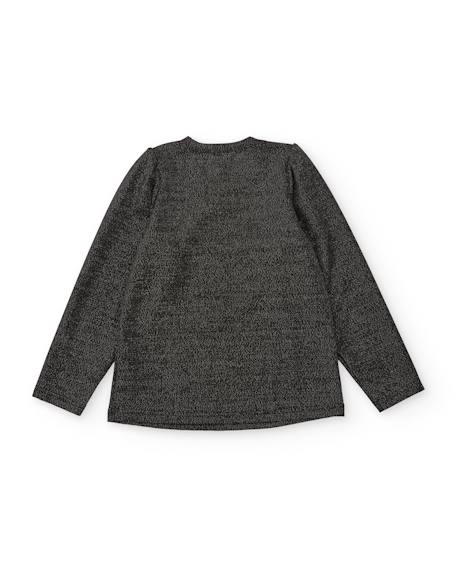T-shirt fille à manches longues avec finition brillante et coupe classique Gris 2 - vertbaudet enfant 