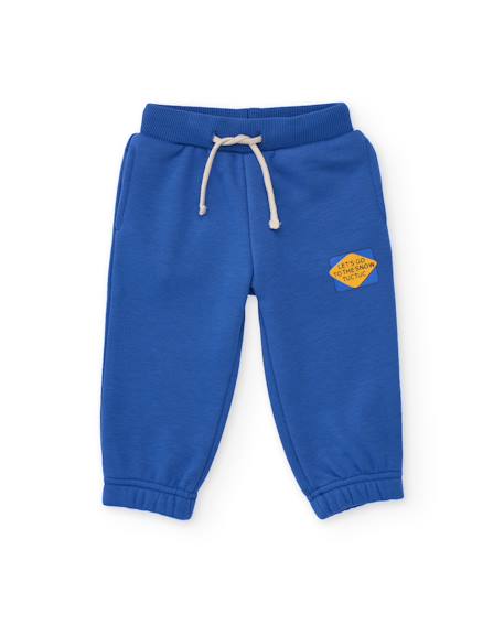 Pantalon en molleton pour garçon avec poche imprimée Bleu 2 - vertbaudet enfant 