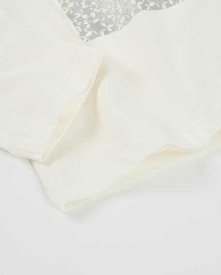 T-shirt fille en maille avec manches longues et motif étoiles Blanc 4 - vertbaudet enfant 