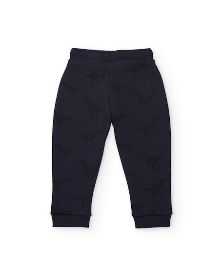 Pantalon en molleton pour garçon avec motif de dinosaures Bleu 2 - vertbaudet enfant 