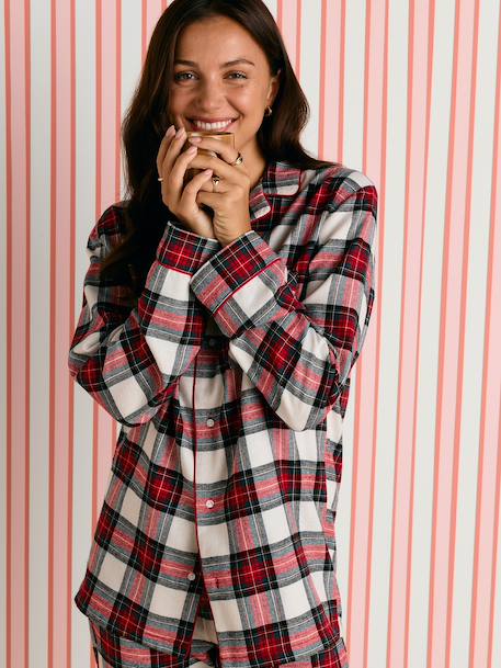 Pyjama femme flanelle Capsule Famille rouge 3 - vertbaudet enfant 