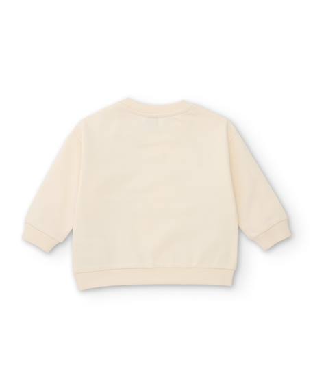 Sweat bébé garçon en molleton chaud à motif dinosaures Blanc 3 - vertbaudet enfant 