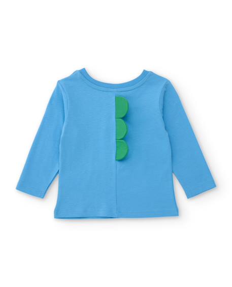 T-shirt manches longues bébé garçon en jersey imprimé dinosaure Bleu 2 - vertbaudet enfant 