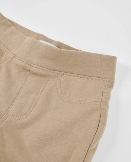 Legging en molleton évasé taille mi-haute pour fille Beige 3 - vertbaudet enfant 