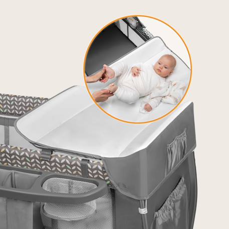 Lit parapluie parc bébé 3en1 sven plus 0-36 mois avec table à langer et moustiquaire Beige latte+Beige olive+Grey scandi 18 - vertbaudet enfant 