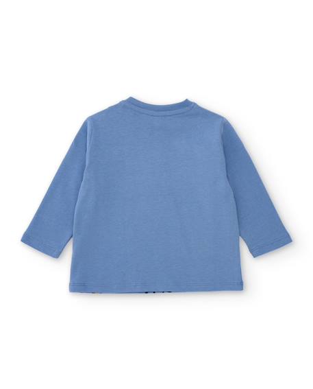 T-shirt à manches longues garçon en jersey à motif tigres all-over Bleu 2 - vertbaudet enfant 