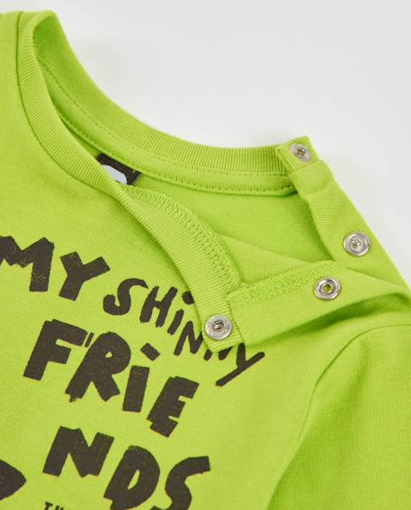 T-shirt bébé garçon en jersey à imprimé ours brun Vert 3 - vertbaudet enfant 
