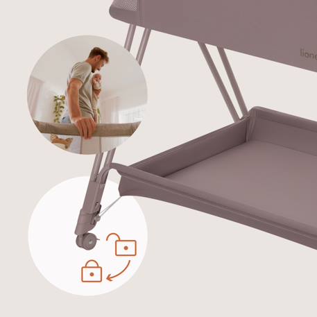 Lit cododo berceau 3en1 luna réglable en hauteur et inclinaison avec matelas Beige sand+Beige taupe+Grey concrete 11 - vertbaudet enfant 