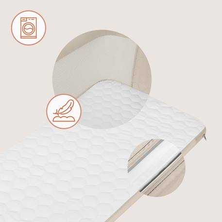 Lit cododo berceau 3en1 jodie réglable en hauteur et inclinaison avec matelas haute densité Beige cream+Beige taupe+Green graphite 4 - vertbaudet enfant 