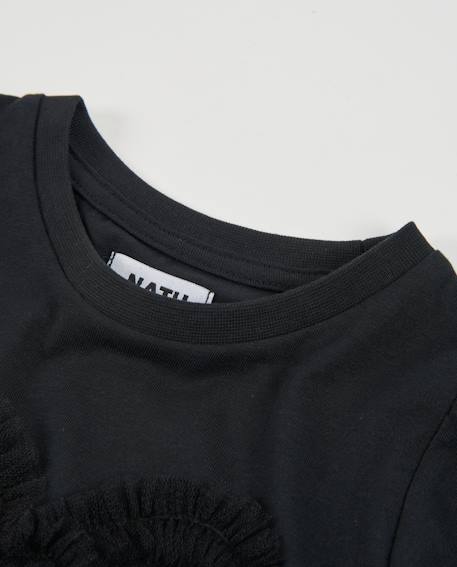T-shirt pour fille en maille avec nœud décoratif et manches longues Noir 3 - vertbaudet enfant 