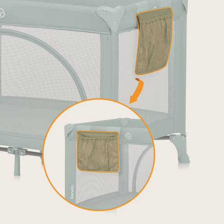 Lit parapluie parc bébé 3en1 laura 0-36 mois avec matelas haute densité et roulettes Beige sand+Black carbon+Green sage+Grey concrete+Pink nude 18 - vertbaudet enfant 