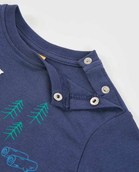 T-shirt en maille pour bébé garçon à manches longues et imprimé aventure Bleu 3 - vertbaudet enfant 