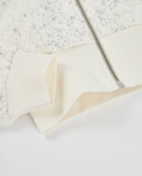 Sweat-shirt fille en molleton avec fermeture éclair et col haut Blanc 4 - vertbaudet enfant 