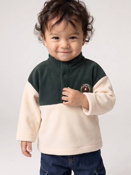 Sweat bébé garçon col montant vert sapin 1 - vertbaudet enfant 
