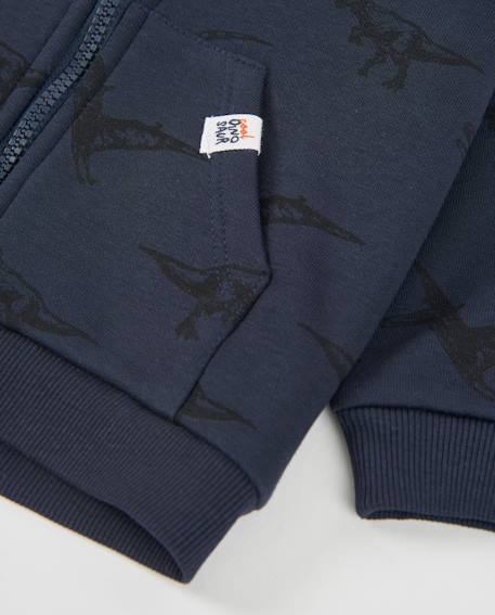 Sweat en molleton pour bébé garçon avec fermeture éclair et capuche Bleu 4 - vertbaudet enfant 