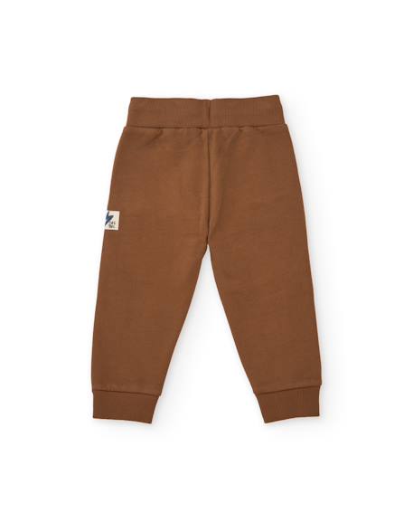 Ensemble garçon en molleton avec sweat zippé à capuche et pantalon Beige 5 - vertbaudet enfant 