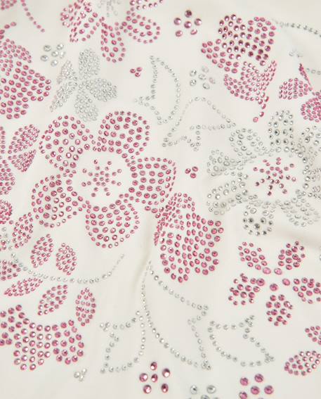T-shirt fille en maille avec design floral et col rond Blanc 3 - vertbaudet enfant 