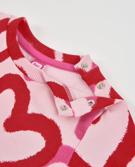 Robe fille en molleton doux à imprimé cœurs Rose 4 - vertbaudet enfant 