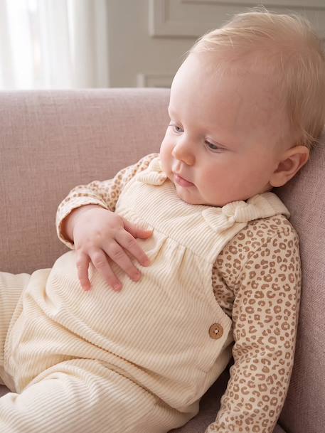 Ensemble salopette et body bébé fille vanille 13 - vertbaudet enfant 