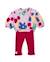 Ensemble fille en molleton avec sweat fleuri et legging confortable Rose 1 - vertbaudet enfant 