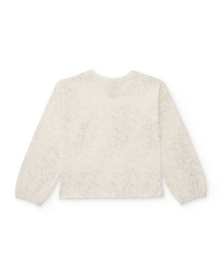 T-shirt fille en maille avec fronce en forme de nœud Blanc 2 - vertbaudet enfant 