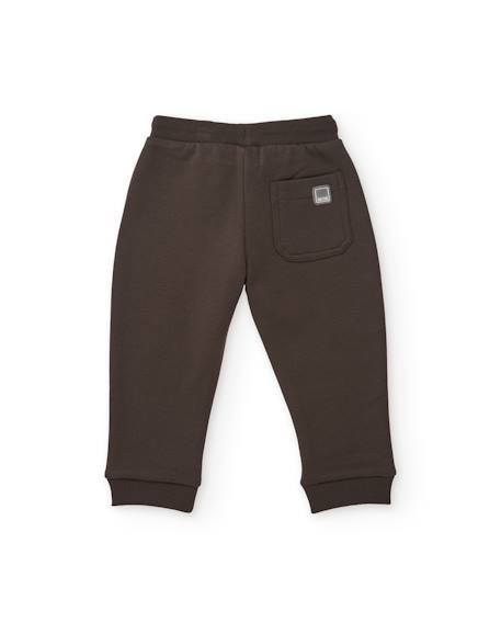 Pantalon en molleton pour garçon avec taille ajustable et toucher doux Marron 2 - vertbaudet enfant 
