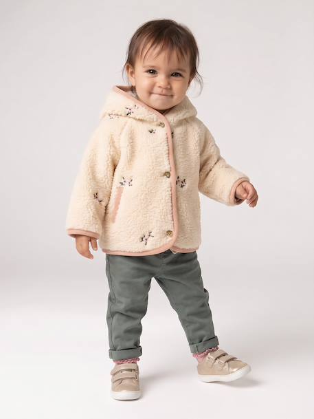 Manteau à capuche bébé fille vanille 1 - vertbaudet enfant 