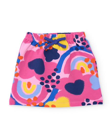 Ensemble fille en molleton avec sweat imprimé et jupe assortie Rose 3 - vertbaudet enfant 