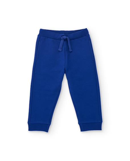 Pantalon de jogging garçon en molleton avec taille élastique Bleu 2 - vertbaudet enfant 