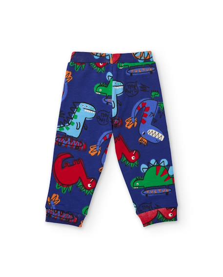Pantalon de jogging garçon en molleton à imprimé dinosaures et tissu résistant Bleu 3 - vertbaudet enfant 