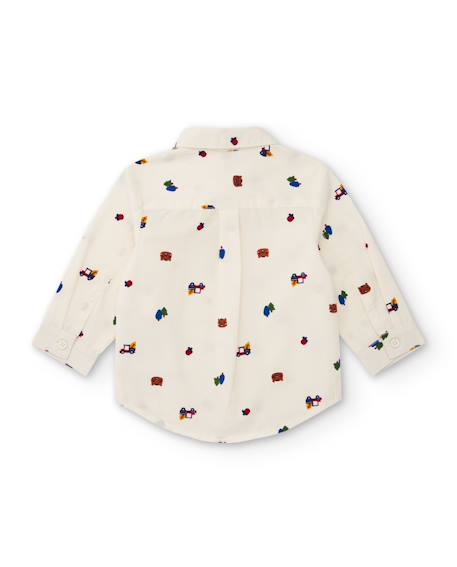 Chemise bébé garçon en toile imprimée avec boutons devant Blanc 3 - vertbaudet enfant 