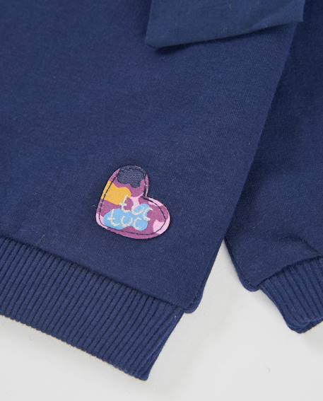 Sweat en molleton fille avec grand nœud fantaisie et toucher doux Bleu 4 - vertbaudet enfant 