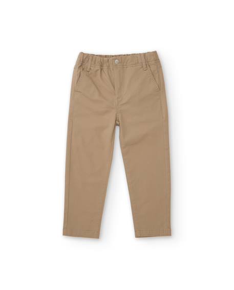 Chino garçon avec taille élastique et poches latérales Beige 2 - vertbaudet enfant 
