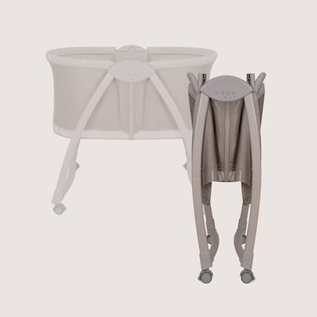 Lit bébé berceau 2en1 gaya pliable avec 4 roues et moustiquaire Beige latte+Beige sand 3 - vertbaudet enfant 