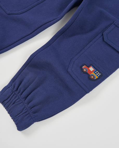 Pantalon cargo en molleton pour garçon au toucher doux Bleu 5 - vertbaudet enfant 