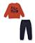 Ensemble garçon avec sweat en coton design chiens et pantalon jogger Orange 1 - vertbaudet enfant 