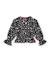 Sweat pour fille en molleton avec imprimé floral et poignets froncés Noir 1 - vertbaudet enfant 