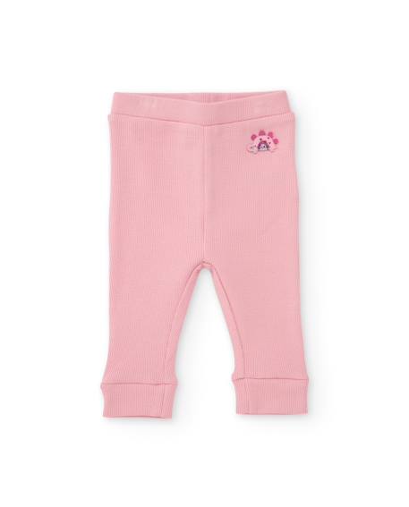Ensemble bébé avec blouse à volants en tissu plat et leggings en maille Rose 4 - vertbaudet enfant 